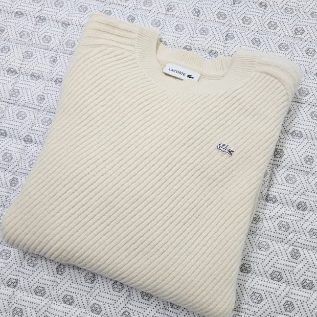 라코스테 아이보리 리브 니트 95