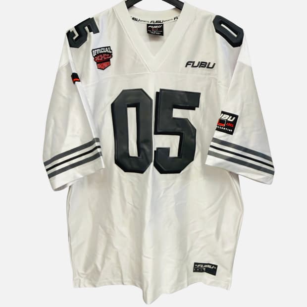 90s FUBU 올드스쿨 빈티지 화이트 럭비 져지 XL