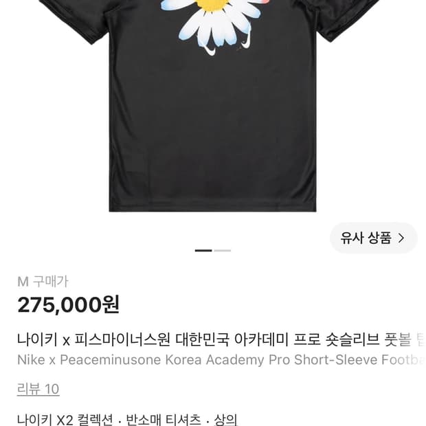 나이키 피스마이너스원 대한민국 아카데미 프로 숏슬리브