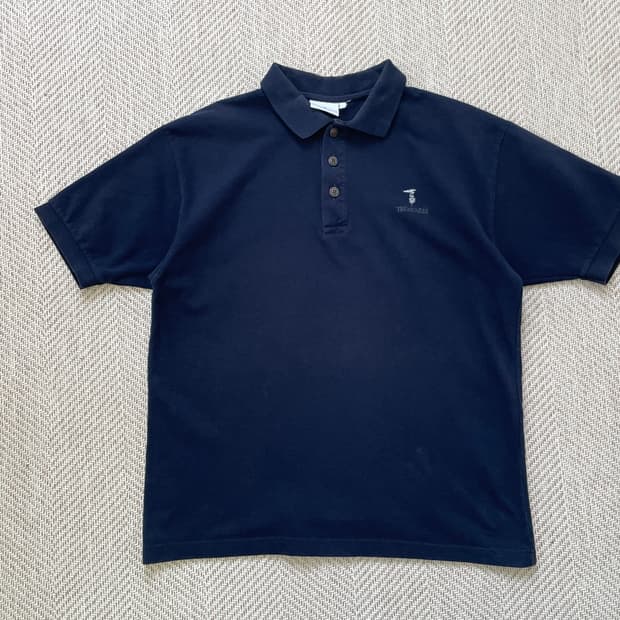 트루사르디 이태리 네이비 카라 반팔티셔츠
