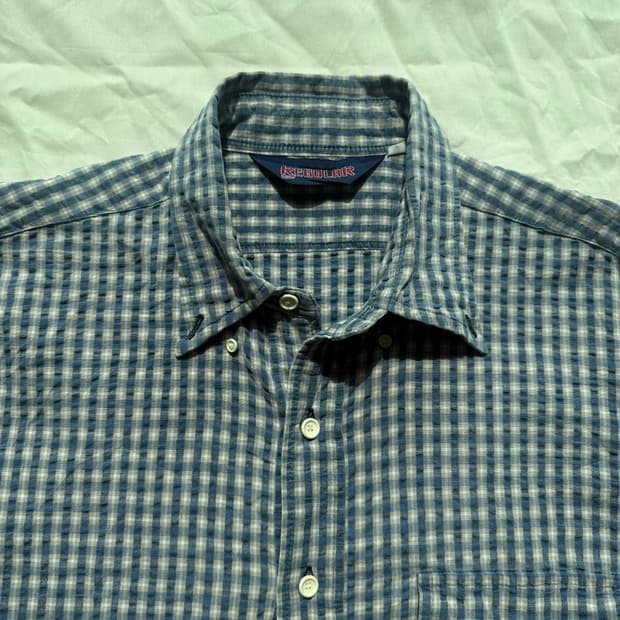 블루 패턴 셔츠티