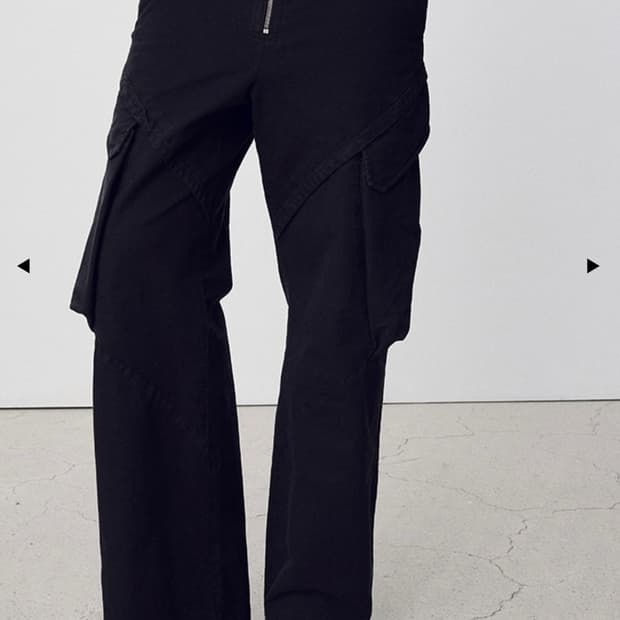 GARMENT-DYED GABARDINE WIDE CARGO PANTS