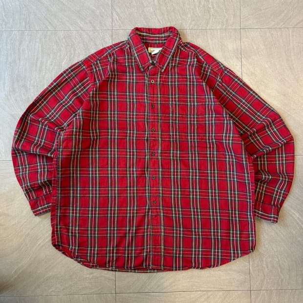 L.L.bean 레드 체크 정품 엘엘빈 플란넬 셔츠