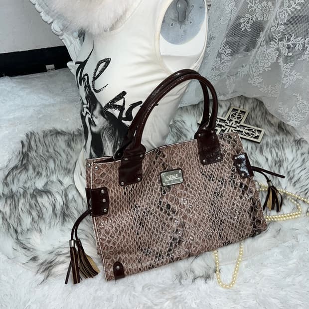 Nicole miller 파에톤 브라운 글로시 백