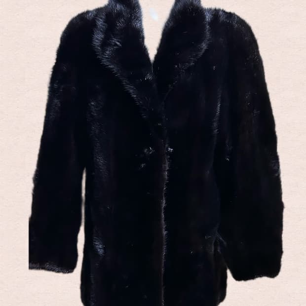 사가 밍크 역모 가공 퍼 자켓