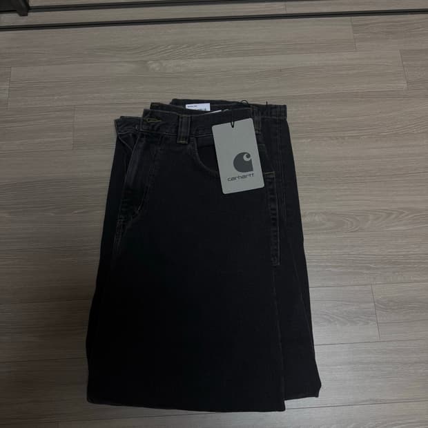 칼하트 wip 브랜든 팬츠 블랙 스톤 워시드 M