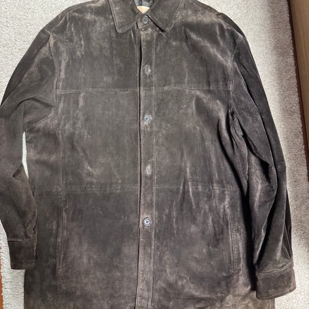 리얼 레더 스웨이드 카코트