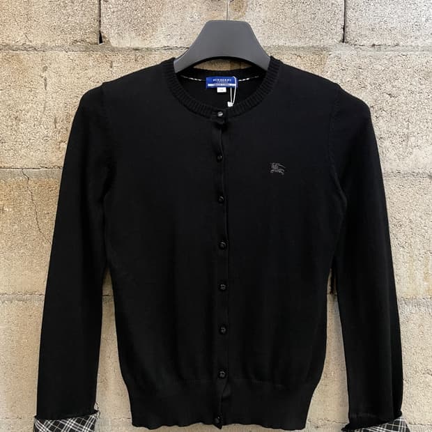 버버리 크레스트 로고 울 가디건 
