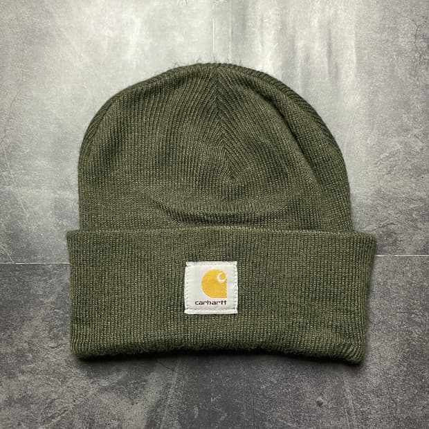 CARHARTT made in USA 칼하트 카키 니트 비니 A01368