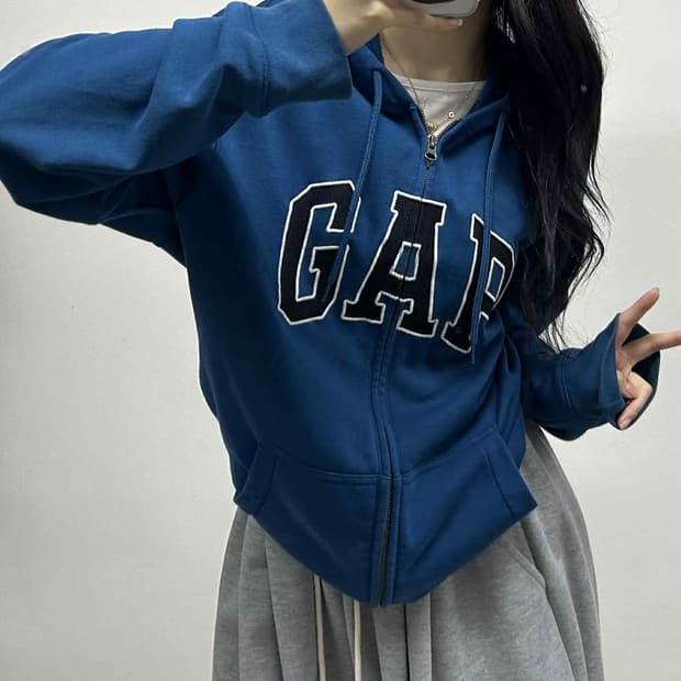 Gap 갭 빅로고 폭닥 스웻 후드집업 희귀져지(XL)