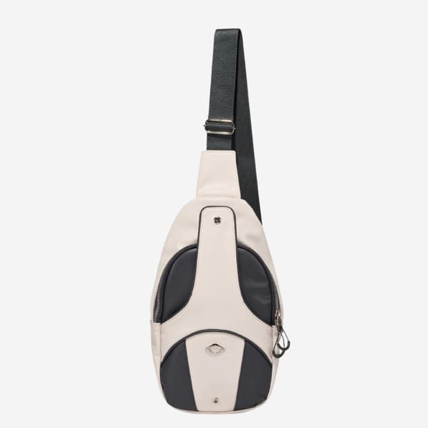 미스치프 폴더블 레더 슬링백 아이보리 차콜