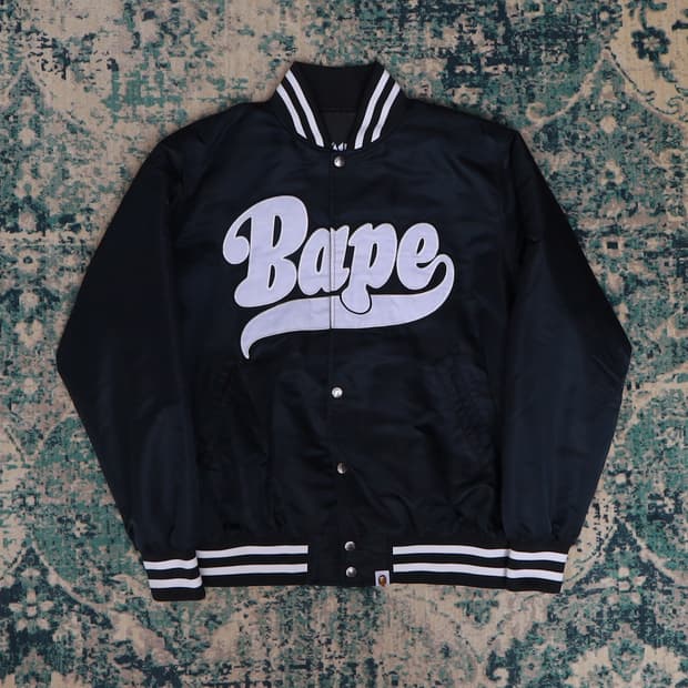 Bape 베이프 00S 빅 로고 스타디움 자켓 바시티자켓 블랙L