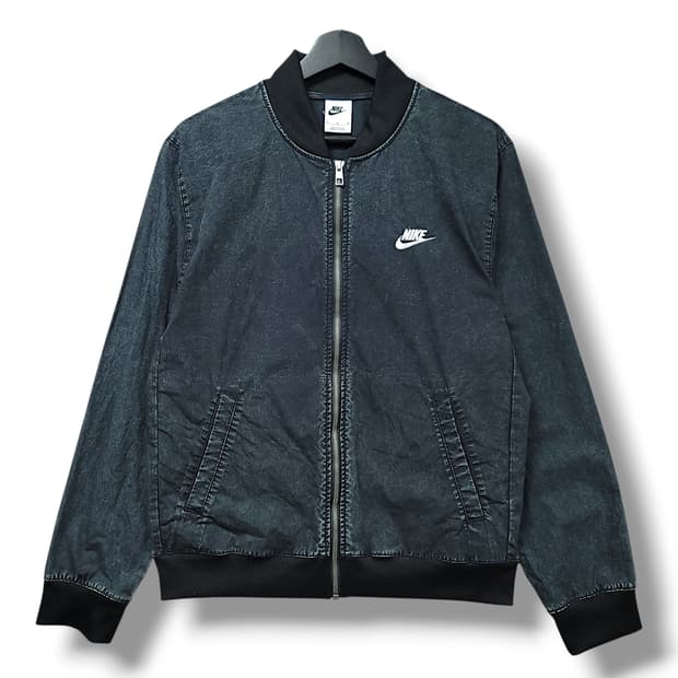 [M] 나이키 클럽 블랙 언더라인드 우븐 봄버 자켓