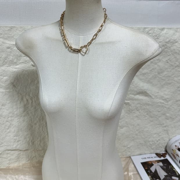 빈티지 체인 하트 목걸이