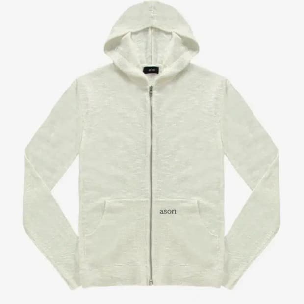 애즈온 ason 후드 집업 아이보리 쿠마 집업