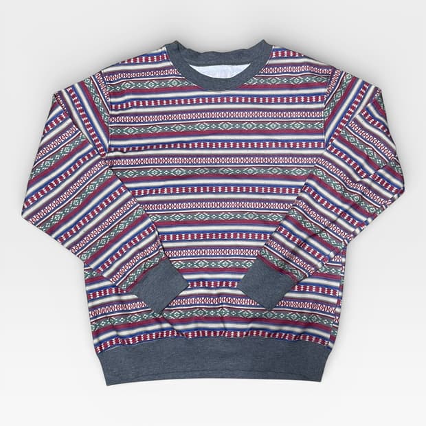 Vintage - 노르딕 패턴 스웨트셔츠 (여성 S-M 추천)