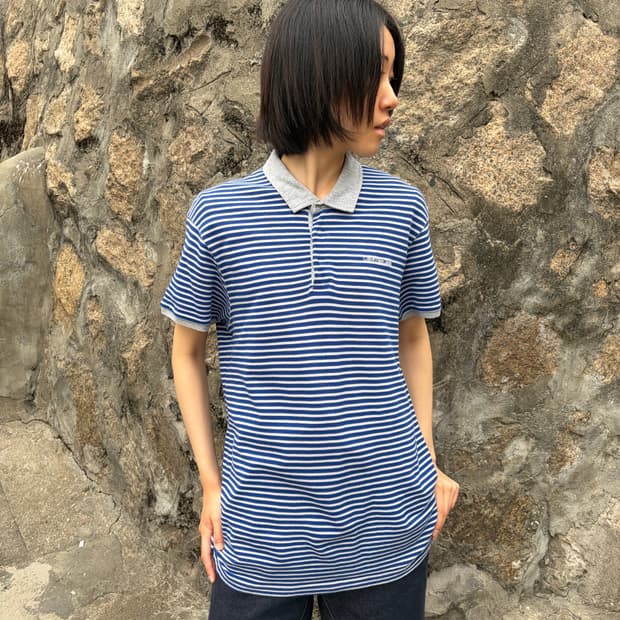 Calvin Klein Jeans 스트라이프 반팔 카라 티셔츠 L