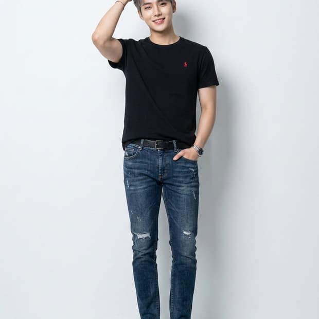 폴로 랄프로렌 커스텀 슬림핏 반팔 티셔츠 블랙