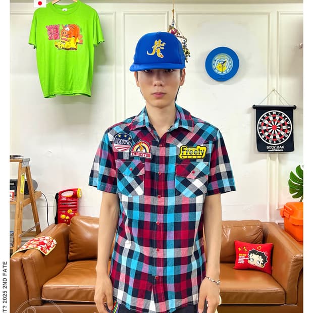 Thruxton Vintage Half Sleeve Check Ahirt