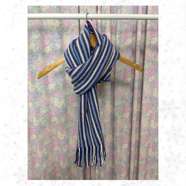 퍼플 스트라이프 머플러