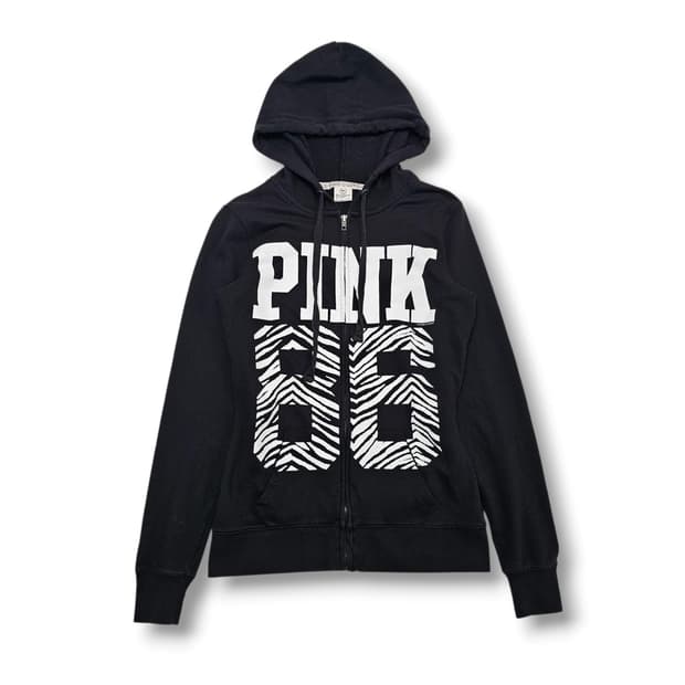 XS PINK Victoria's Secret 86 지브라 후드집업