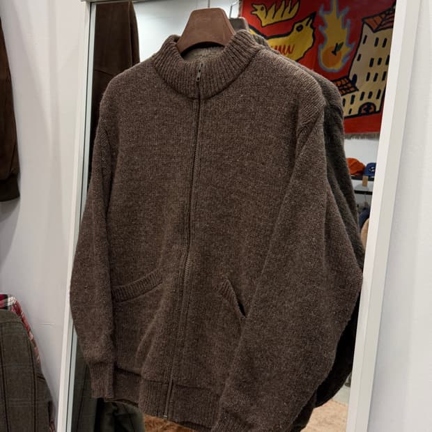 90s Bert Pulitzer 빈티지 쉐르파 울 보카시 니트 집업