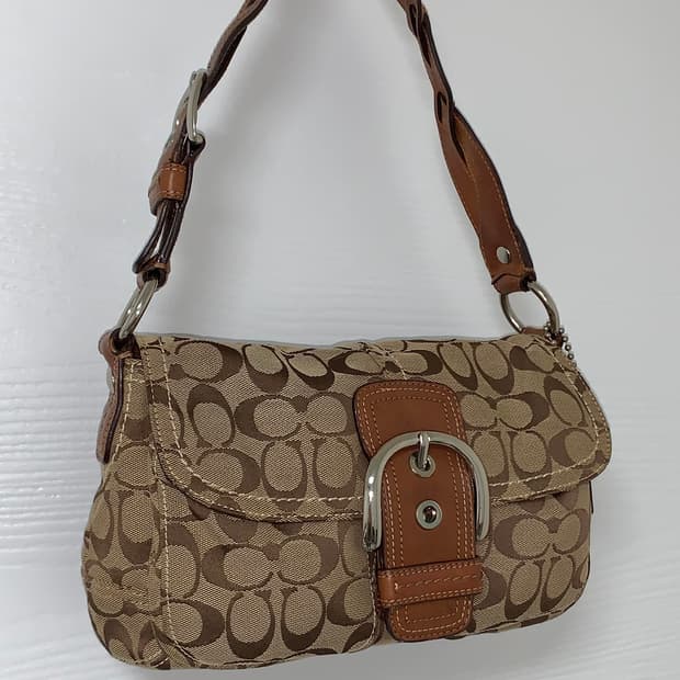 Coach signature buckle shoulder bag