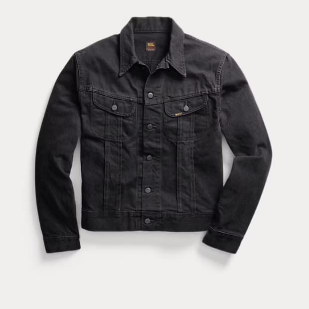 더블알엘 rrl 데님 트러커 재킷 흑청 멕시코산 L    Lot271