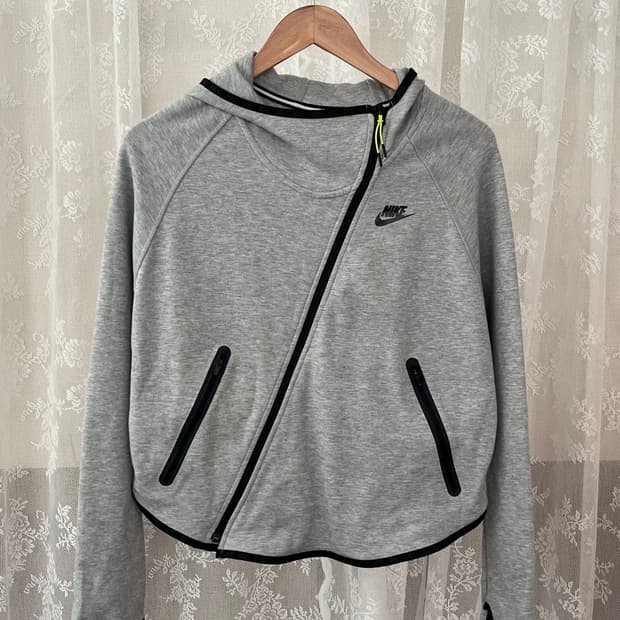 L) 나이키 우먼 테크 플리스 후드 집업 그레이
