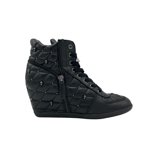 245 W 애쉬 브루클린 스터드 웨지 스니커즈 스컬 블랙 (EU38)