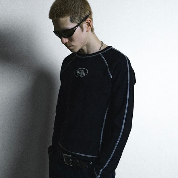스웨이드 LINE THERMAL LONG SLEEVE 긴팔 티셔츠 L