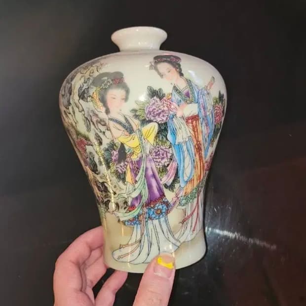 인물화 골동품 도자기 빈티지 엔틱 오브제 화병