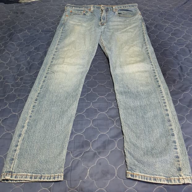 리바이스 502 테이퍼드 스트레치 워싱 데님팬츠 인디고 (32)