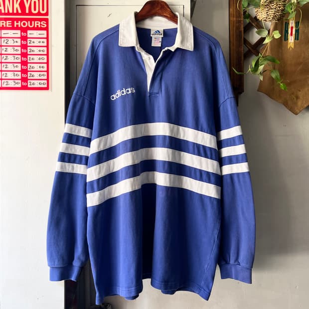 [2XL]90's 아디다스 USA 오버핏 럭비 티셔츠