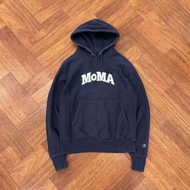 S(95) 챔피온 x MOMA 모마 리버스위브 네이비 후드 티셔츠 