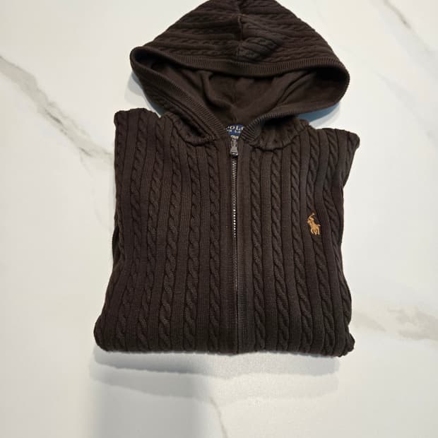 폴로랄프로렌 걸즈XL꽈배기후드집업