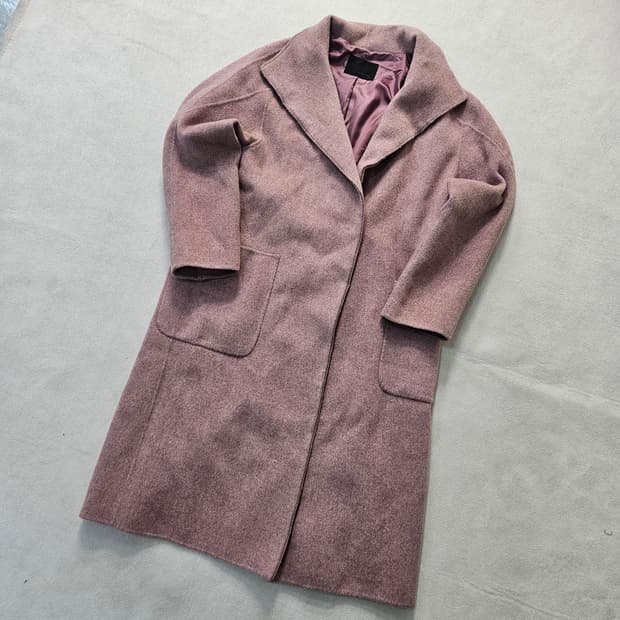55 보브 여성 핑크 모헤어 코트 0407Y