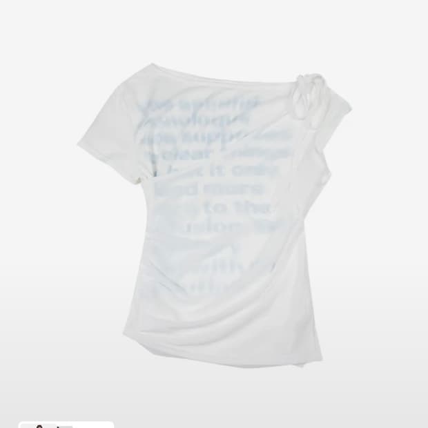세컨모놀로그 W. Layered Off Shoulder Short Sle