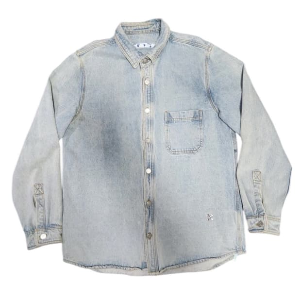 오프화이트 Off-White 헤비 연청 데님 셔츠 자켓