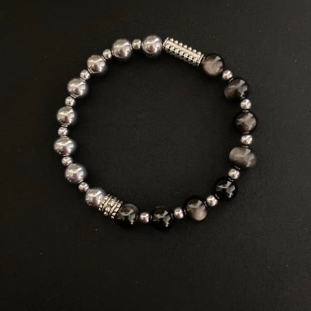 실버 옵시디언 헤마타이트 팔찌