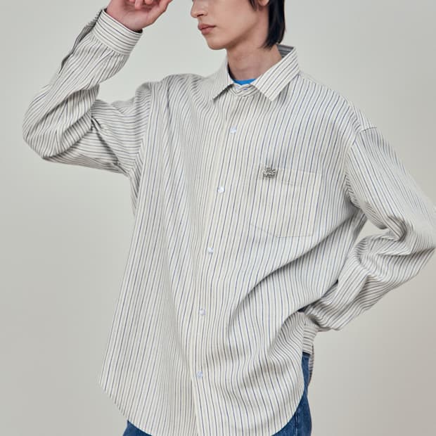 [M] STU 25SS 스트라이프 셔츠 블루 STU OFFICE