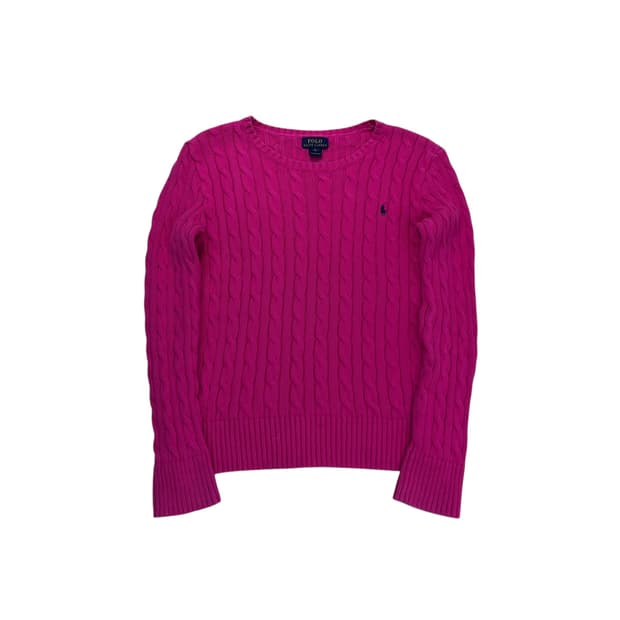 W 95 폴로랄프로렌 핑크 꽈배기 니트
