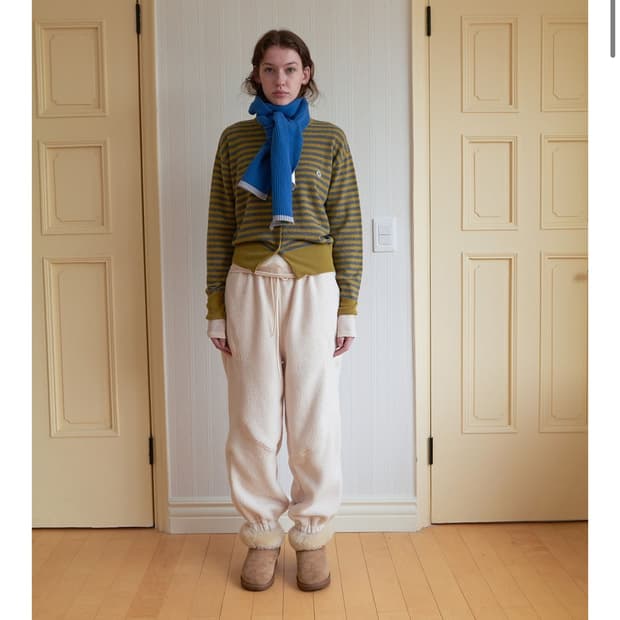 노컨텐츠 fleece pants ivory