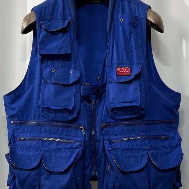 90's 폴로 랄프로렌 로얄네이비 피셔맨 하이테크 유틸리티 베스트 자켓