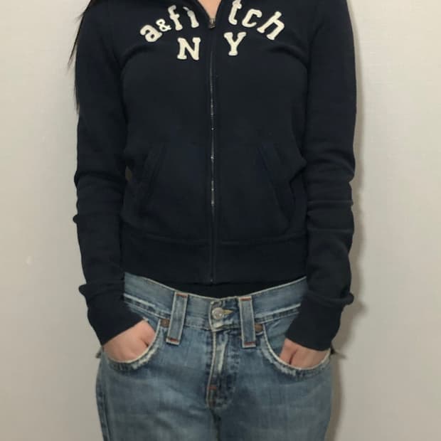 빈티지 아베크롬비 네이비 후드집업