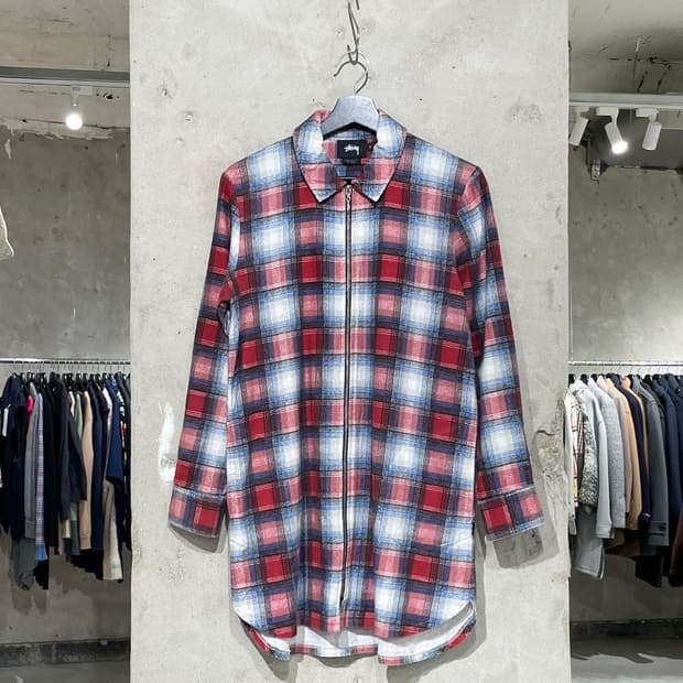 스투시 린콘 플래드 체크 집업 자켓