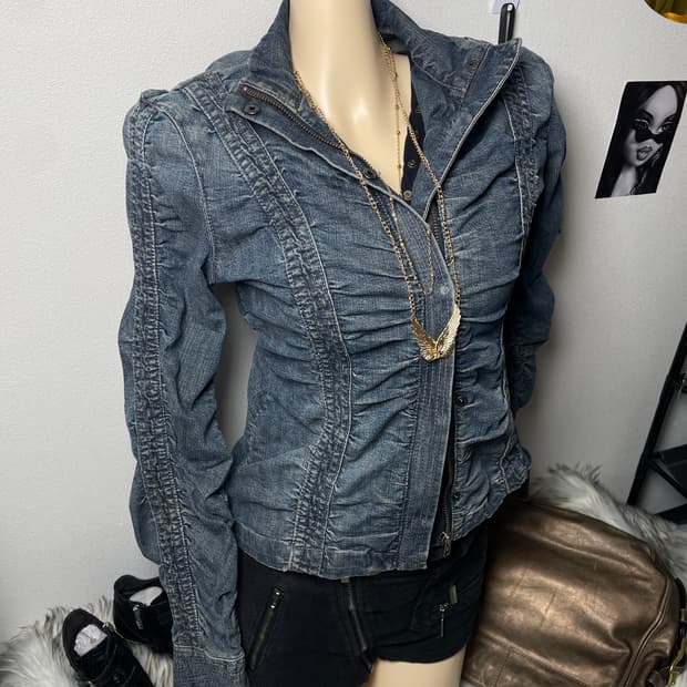 빈티지 DKNY 데님 셔링 자켓