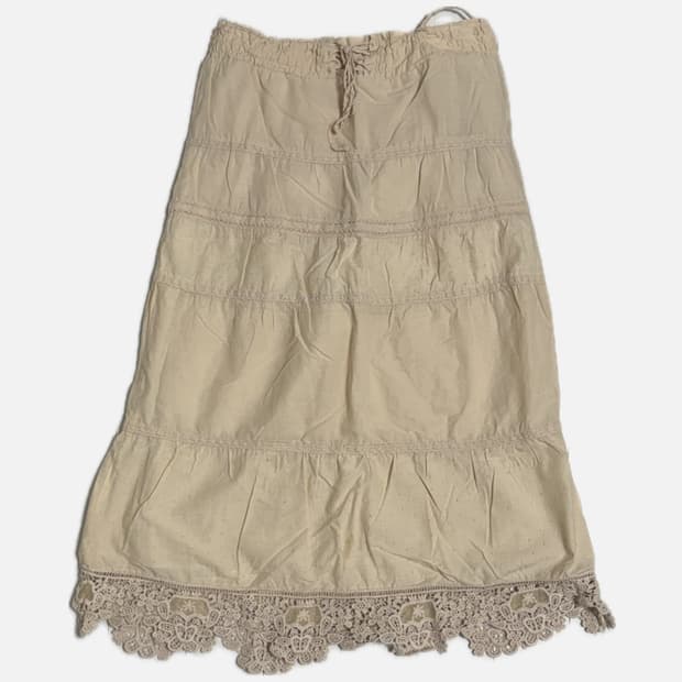 베이지 빈티지 모리걸 스커트