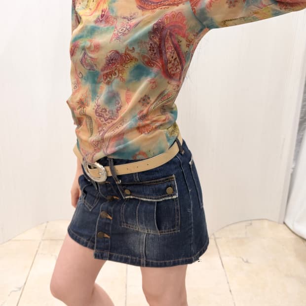 Printing sheer long sleeve