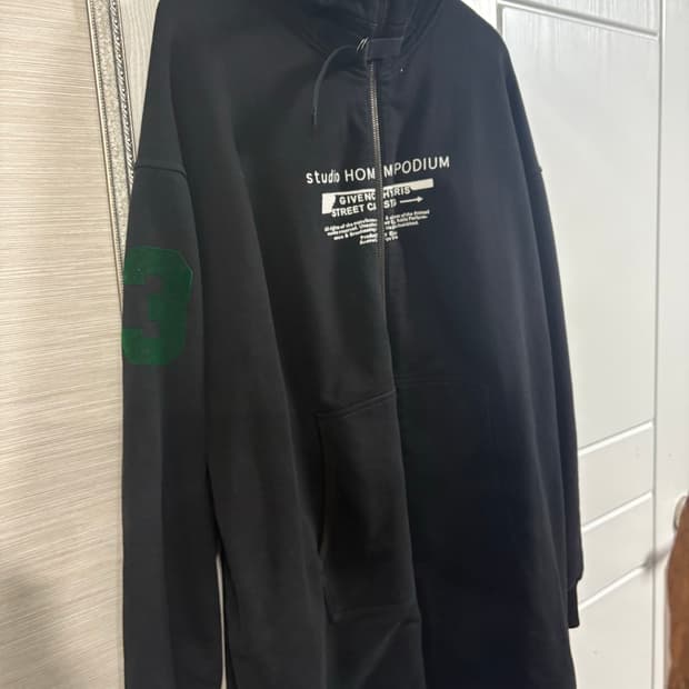 지방시 오버핏 넥버클 후드집업